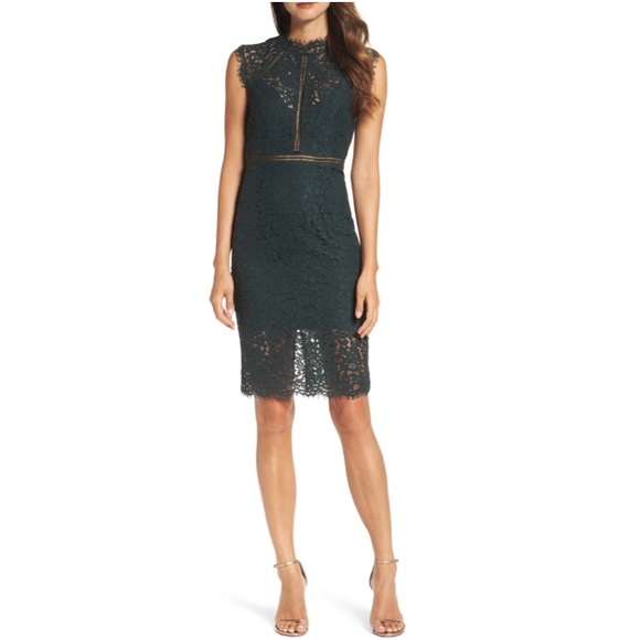 Carol Skoufis Dresses & Skirts - 💐NWOT Carol SKoufis Bardot Lace Sheath Dress